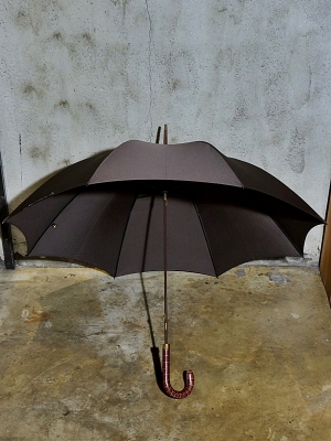 Fox Umbrellas GT-7 Leather Crocodile Print Crook - Brown
