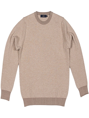 Jrium Highest Grade Merino Wool Harringbone Round Knit - Beige