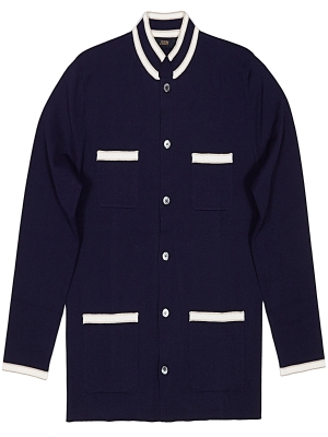 Jrium Lewes Nehru Knit Jacket - Navy