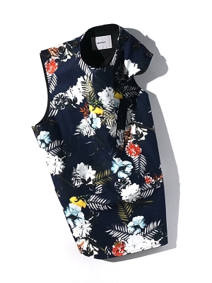 synopsis Reversible Vest - Flower Navy