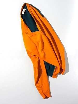 Unitus Color Block Cardigan  - Orange