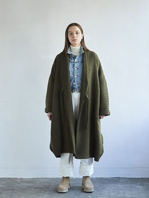 Yashiki Ochibabune Knit Coat -Olive